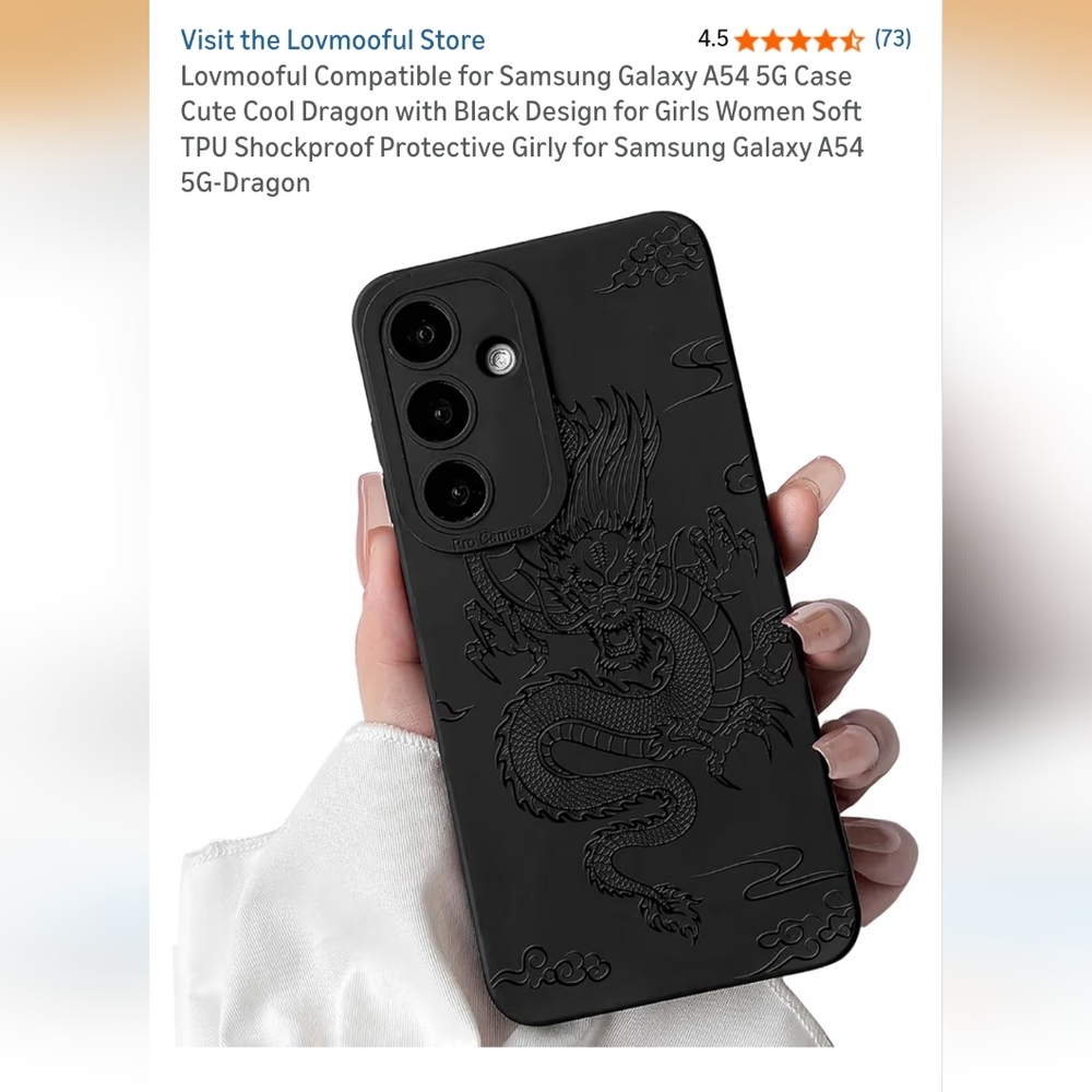 Black Dragon Phone Case Samsung Galaxy A52